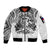 (Custom Personalised) Haiti Sleeve Zip Bomber Jacket Polynesian Neg Maron White Style LT6 Unisex White - Polynesian Pride