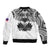 (Custom Personalised) Haiti Sleeve Zip Bomber Jacket Polynesian Neg Maron White Style LT6 - Polynesian Pride