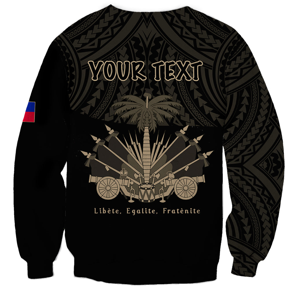 (Custom Personalised) Haiti Sweatshirt Polynesian Neg Maron Black Style LT6 - Polynesian Pride