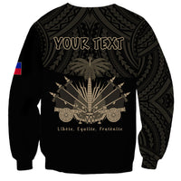 (Custom Personalised) Haiti Sweatshirt Polynesian Neg Maron Black Style LT6 - Polynesian Pride