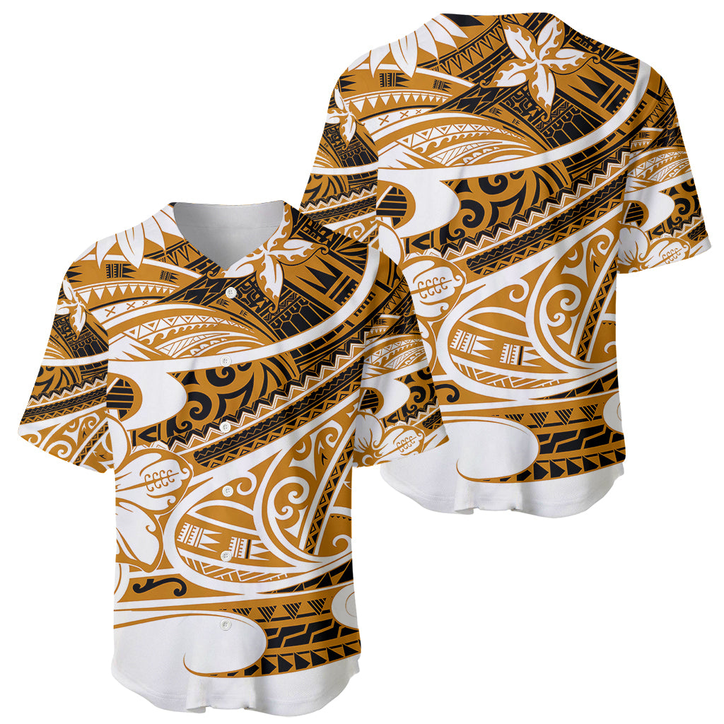 Polynesian Tribal Baseball Jersey Gold LT6 Gold - Polynesian Pride