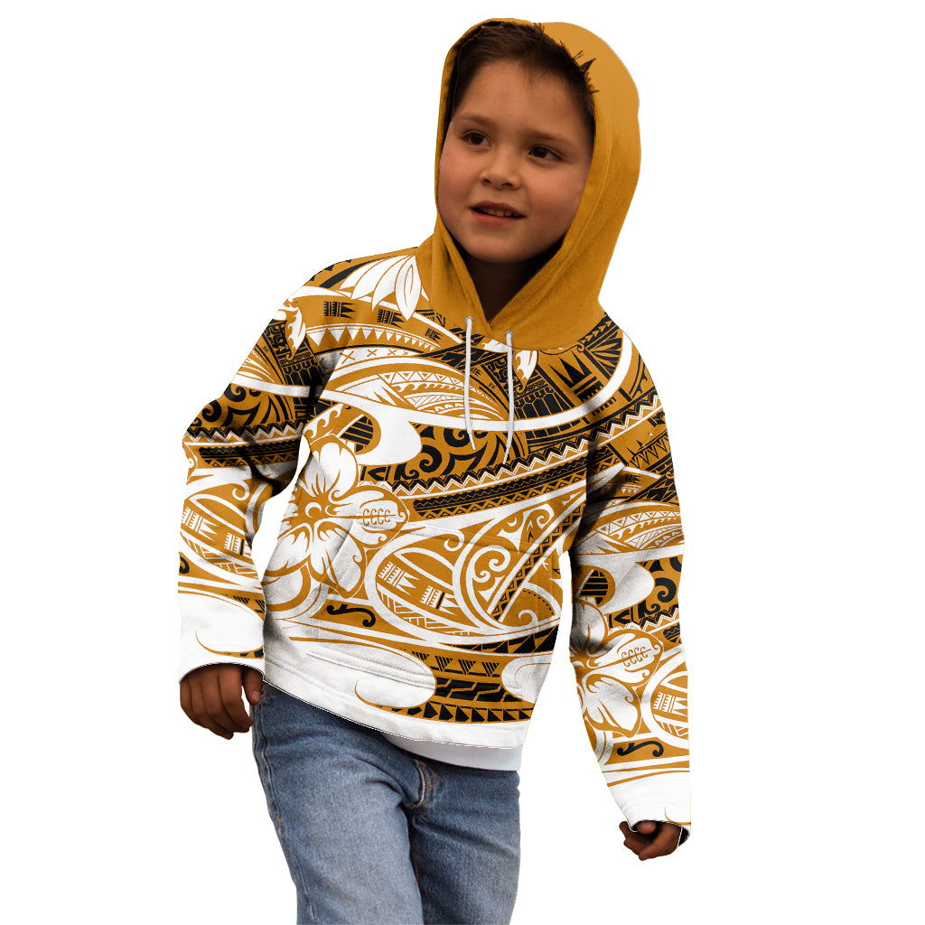 Polynesian Tribal Kid Hoodie Gold LT6 - Polynesian Pride
