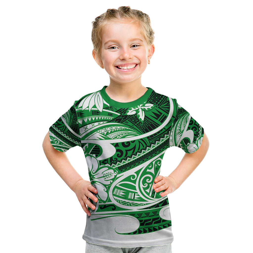 Polynesian Tribal Kid T Shirt Green LT6 Green - Polynesian Pride