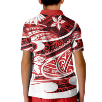 Polynesian Tribal Kid Polo Shirt Red LT6 - Polynesian Pride