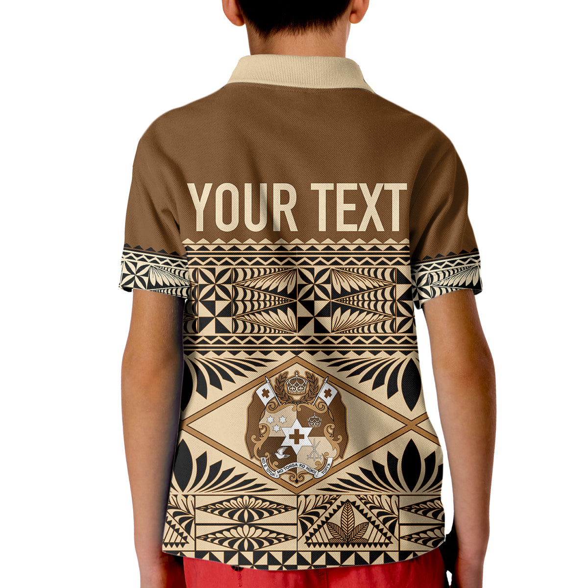 Personalised Tonga Independence Day Kid Polo Shirt Ngatu Tapa Style LT7 - Polynesian Pride