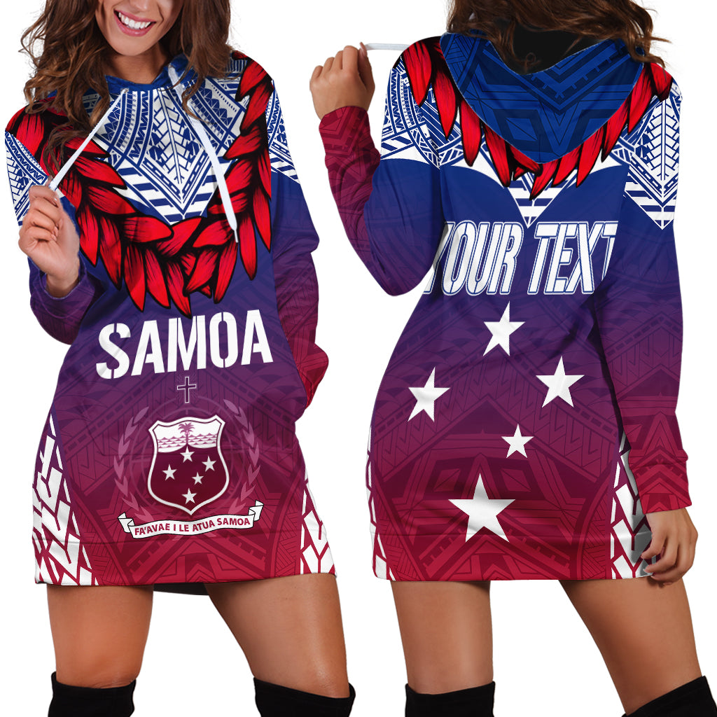 Personalised Samoa Independence Day Hoodie Dress Ula Fala Gradient Color LT7 Art - Polynesian Pride