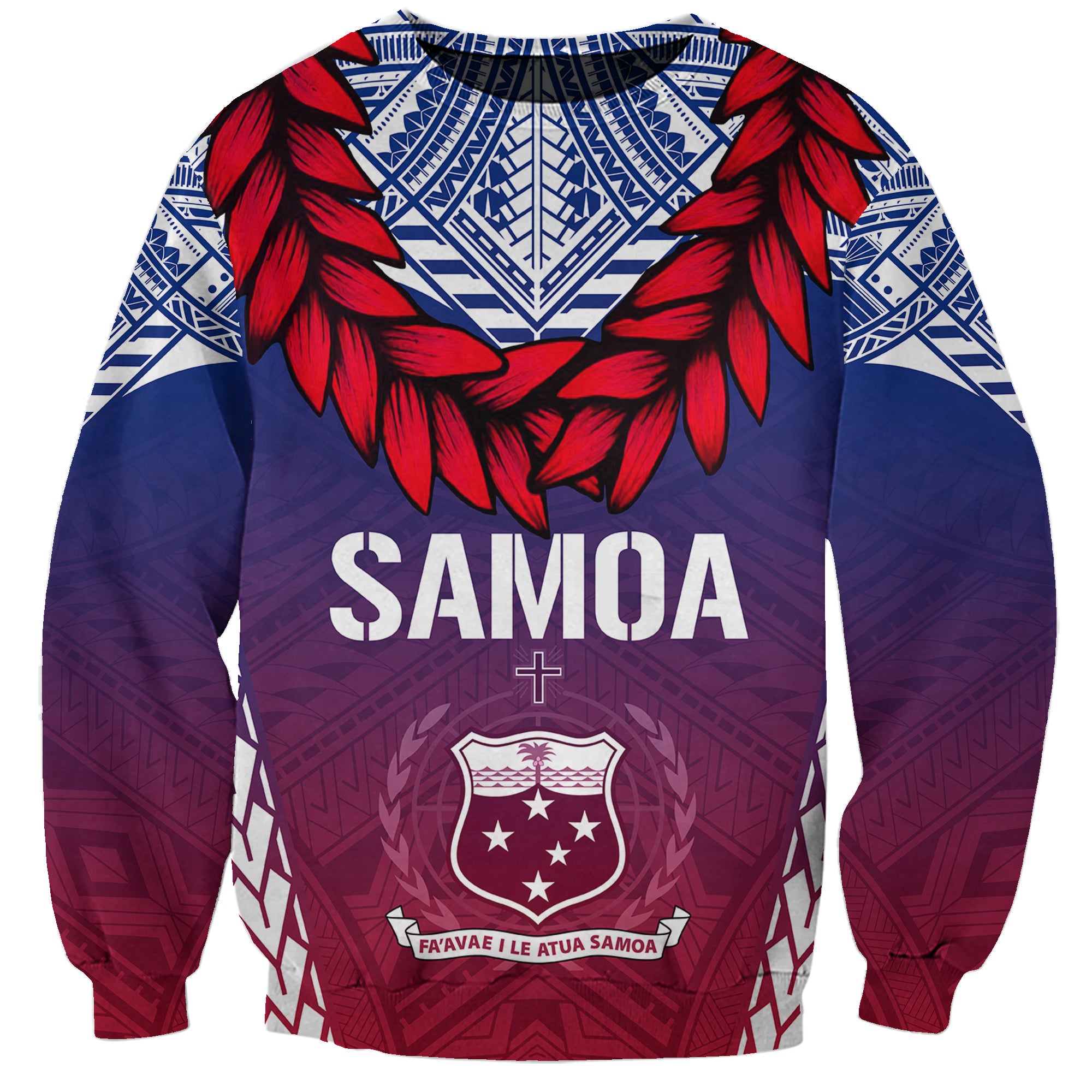 Personalised Samoa Independence Day Sweatshirt Ula Fala Gradient Color LT7 Unisex Art - Polynesian Pride