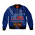 Personalised Samoa Independence Day Bomber Jacket Kava And Ula Fala - Sail With Faith LT7 Unisex Blue - Polynesian Pride