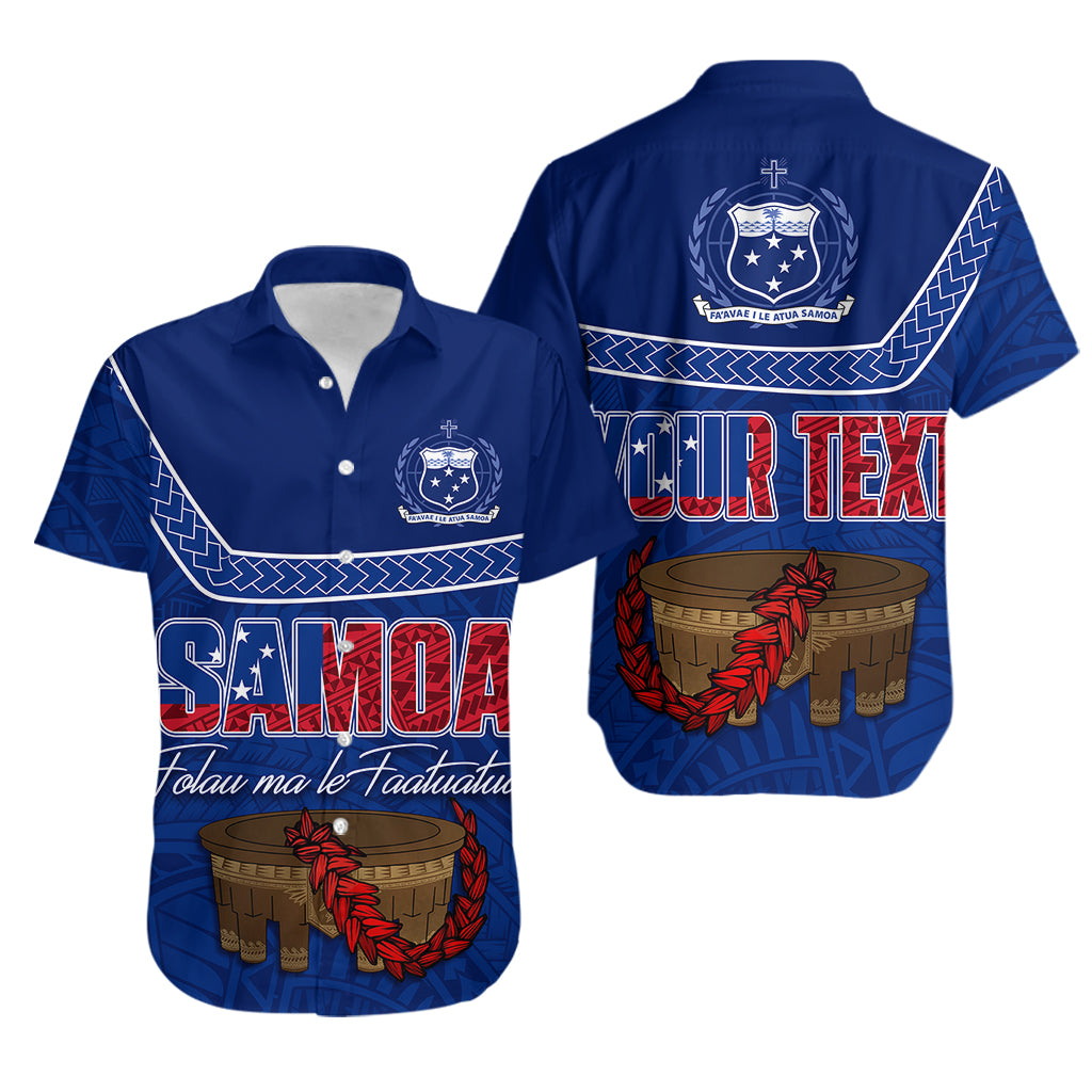 Personalised Samoa Independence Day Hawaiian Shirt Kava And Ula Fala - Sail With Faith LT7 Blue - Polynesian Pride