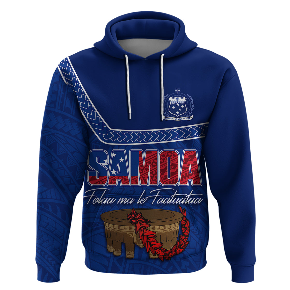 Custom Samoa Independence Day Hoodie Kava and Ula Fala Sail With Faith LT7 - Polynesian Pride
