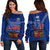 Personalised Samoa Independence Day Off Shoulder Sweater Kava And Ula Fala - Sail With Faith LT7 Women Blue - Polynesian Pride