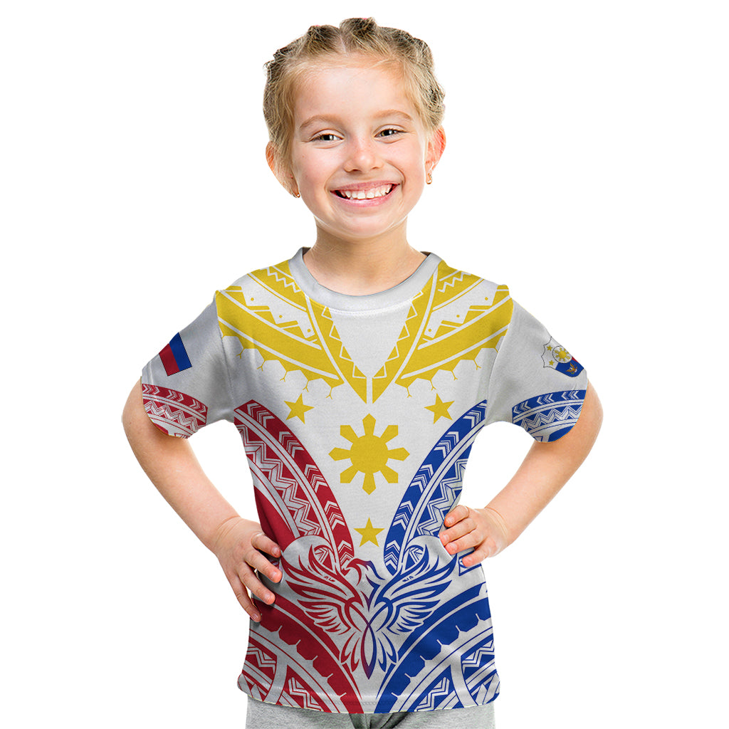 Personalised Philippines Independence Day Kid T Shirt Tribal Sun and Stars Ver 02 LT7 - Polynesian Pride