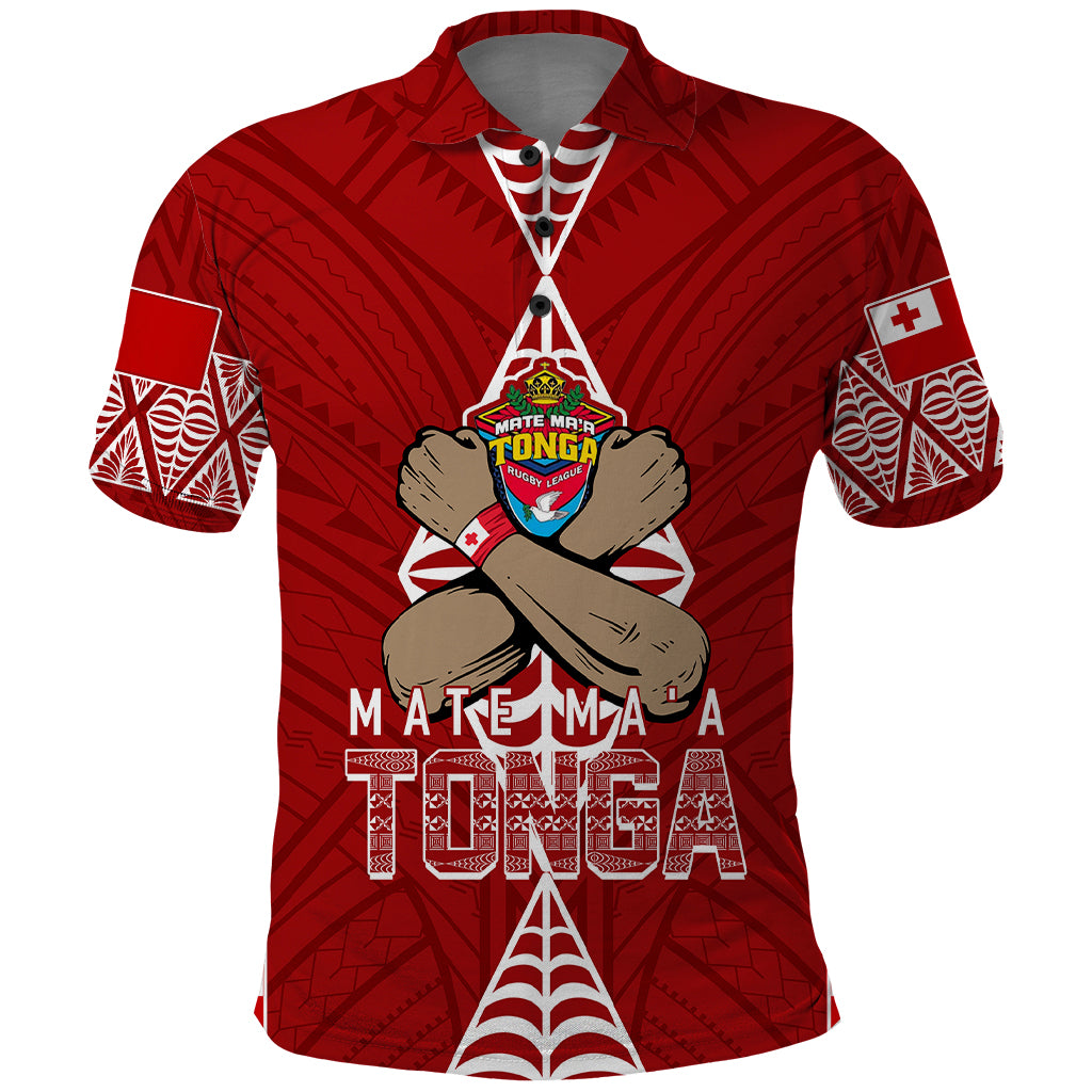 Custom Tonga Rugby Polo Shirt Mate Maa Tonga Independence Day LT7 Red - Polynesian Pride