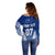 Personalised Samoa Rugby Off Shoulder Sweater Manu Samoa Gradient Blue LT7 - Polynesian Pride