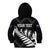 Personalised New Zealand Football Ferns Kid Hoodie Women's World Cup 2023 Sporty Vibes LT7 Zip Hoodie Black - Polynesian Pride