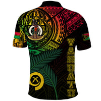 Custom Vanuatu Polo Shirt Turtle Chest Tattoo Flag Color LT7 - Polynesian Pride
