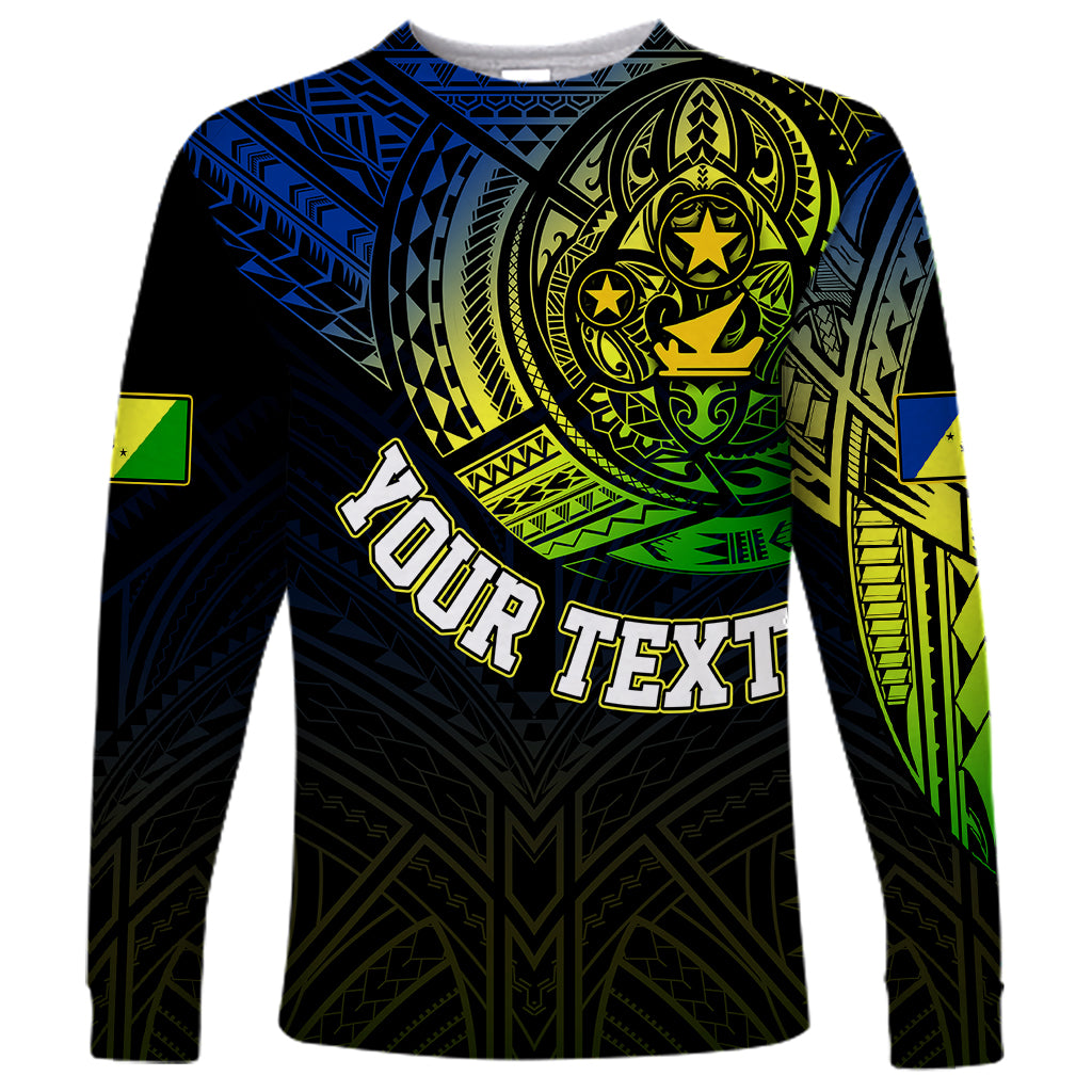 Personalised Vanuatu Long Sleeve Shirt Turtle Chest Tattoo Flag Color - Malampa LT7 Unisex Black - Polynesian Pride