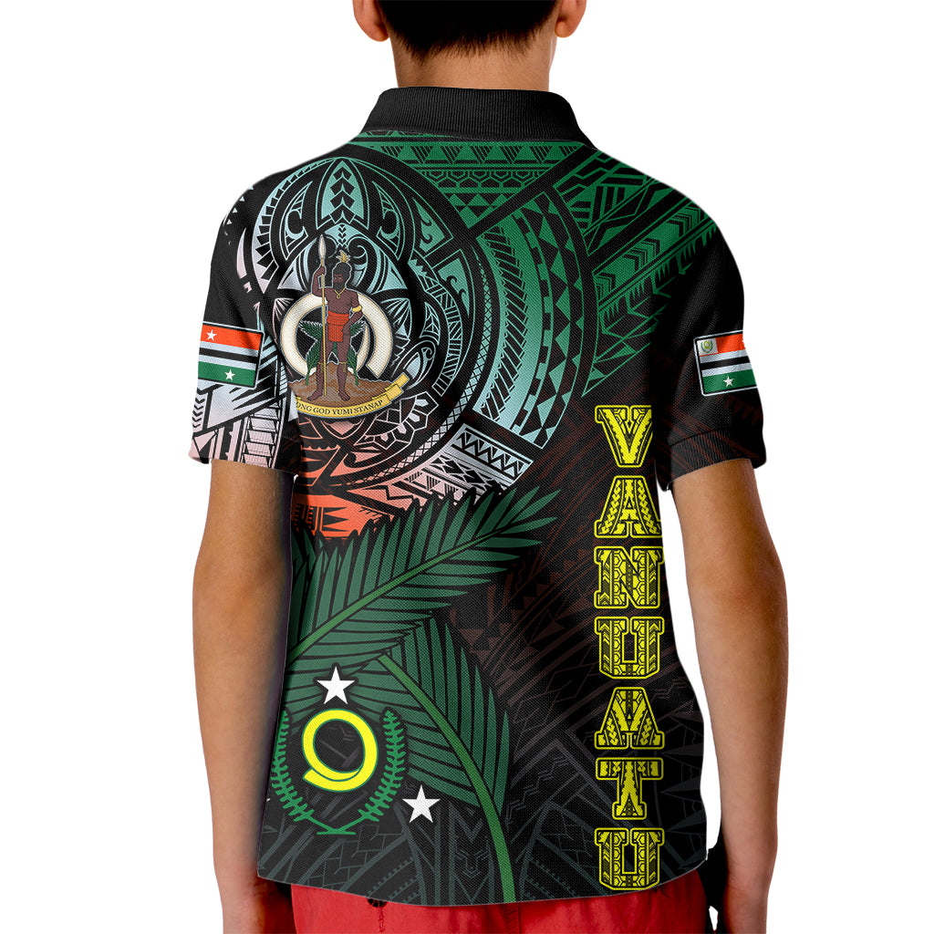 Personalised Vanuatu Kid Polo Shirt Turtle Chest Tattoo Flag Color - Penama LT7 - Polynesian Pride