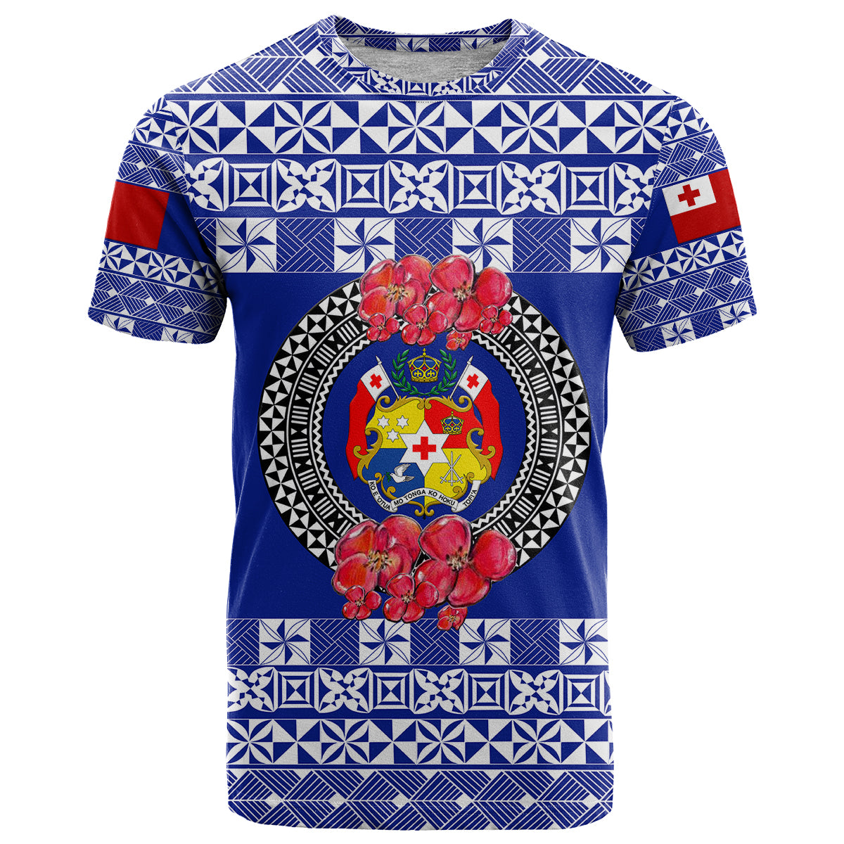 Custom Tonga Emancipation Day T Shirt Independence Day Simple Ngatu Heilala Flower Blue LT8 Blue - Polynesian Pride