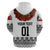 Custom Tonga Hoodie Emancipation Day Fancy Kahoa Heilala Flower White Black LT8 - Polynesian Pride