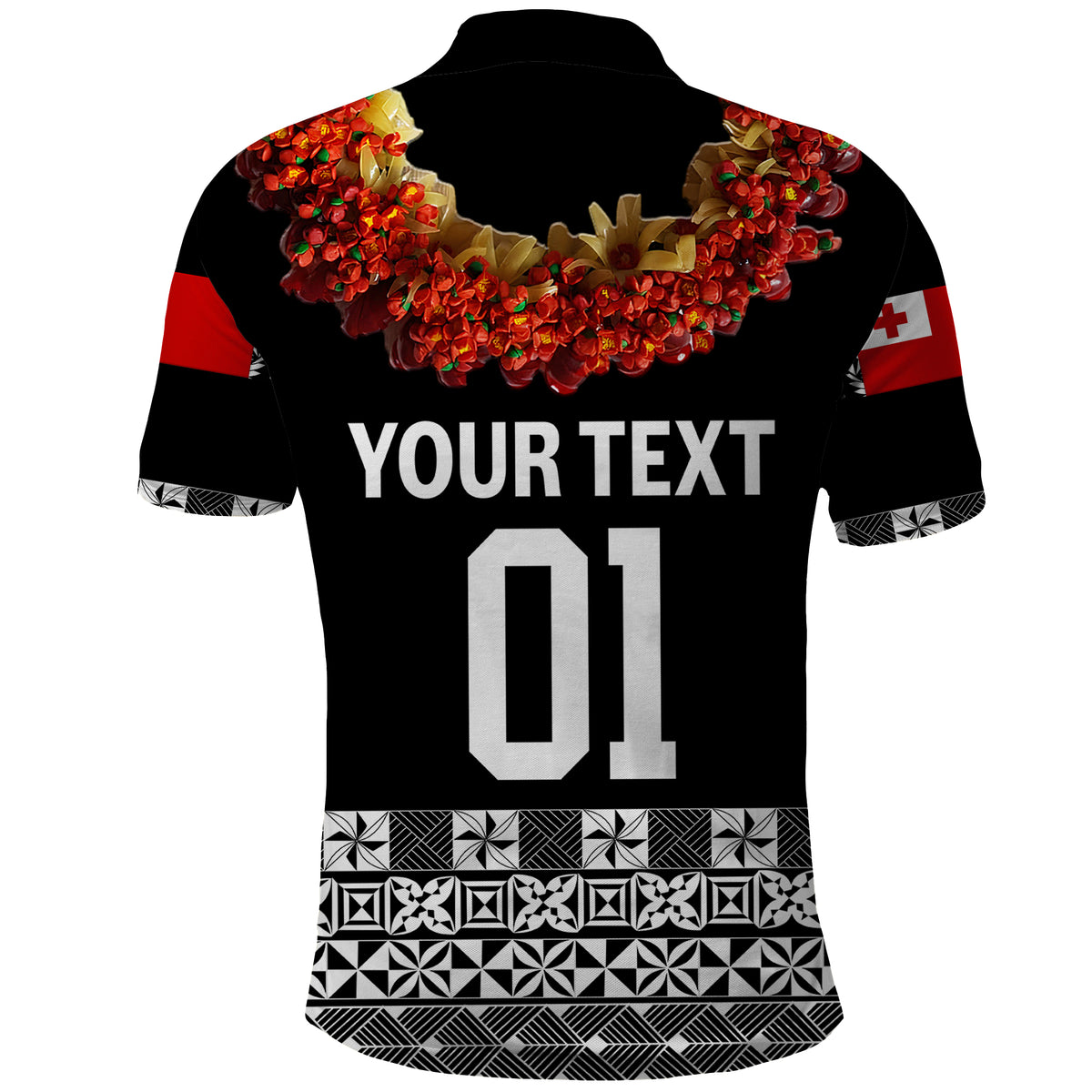 Custom Tonga Emancipation Day Polo Shirt Independence Day Fancy Kahoa Heilala Flower Black LT8 - Polynesian Pride