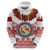 Custom Tonga Hoodie Emancipation Day Fancy Kahoa Heilala Flower White Red LT8 Zip Hoodie White - Polynesian Pride