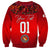 (Custom Personalised) Tonga Emancipation Day Sweatshirt Independence Day - Unique Kahoa Heilala Flower - Red LT8 - Polynesian Pride