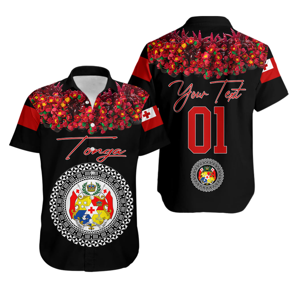 (Custom Personalised) Tonga Emancipation Day Hawaiian Shirt Independence Day - Unique Kahoa Heilala Flower - Black LT8 Black - Polynesian Pride