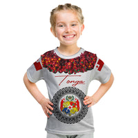 (Custom Personalised) Tonga Emancipation Day Kid T Shirt Independence Day - Unique Kahoa Heilala Flower - White LT8 Youth XL Size14 - Polynesian Pride