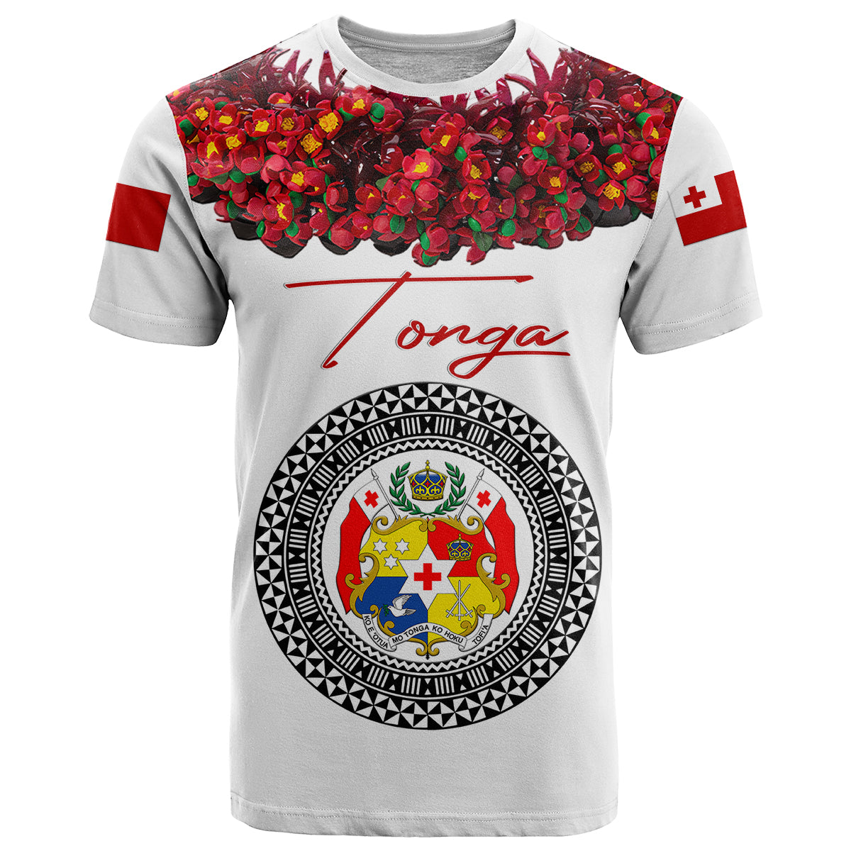 Custom Tonga Emancipation Day T Shirt Independence Day Unique Kahoa Heilala Flower White LT8 White - Polynesian Pride