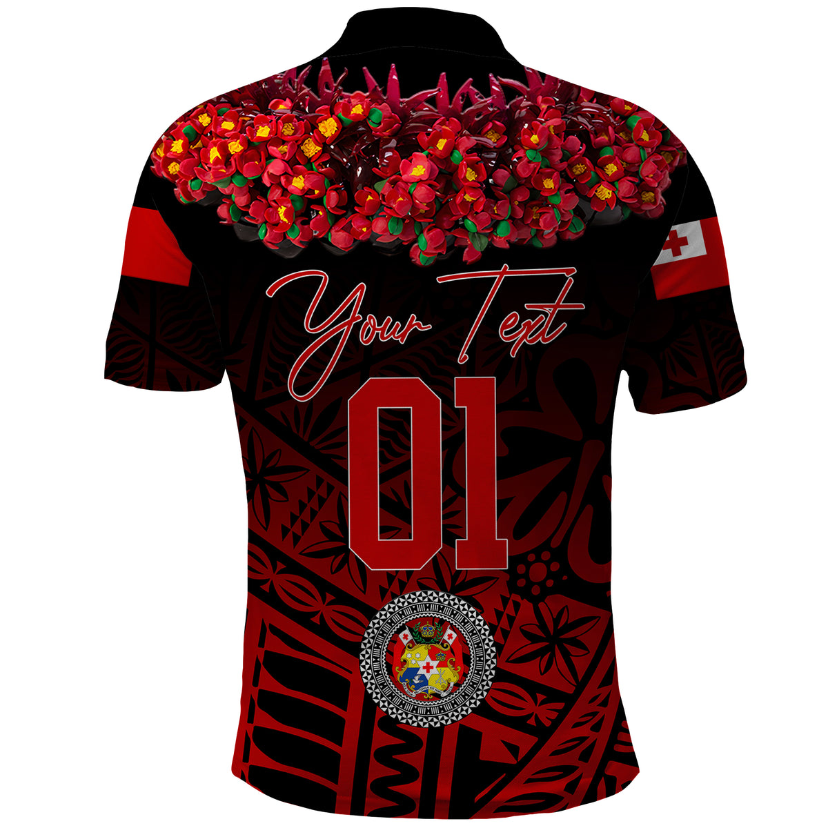 Custom Tonga Emancipation Day Polo Shirt Independence Day Kupesi Kahoa Heilala Flower Black LT8 - Polynesian Pride
