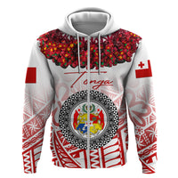 Custom Tonga Hoodie Emancipation Day Kupesi Kahoa Heilala Flower White LT8 - Polynesian Pride