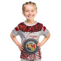 (Custom Personalised) Tonga Emancipation Day Kid T Shirt Independence Day - Kupesi Kahoa Heilala Flower - White LT8 Youth XL Size14 - Polynesian Pride