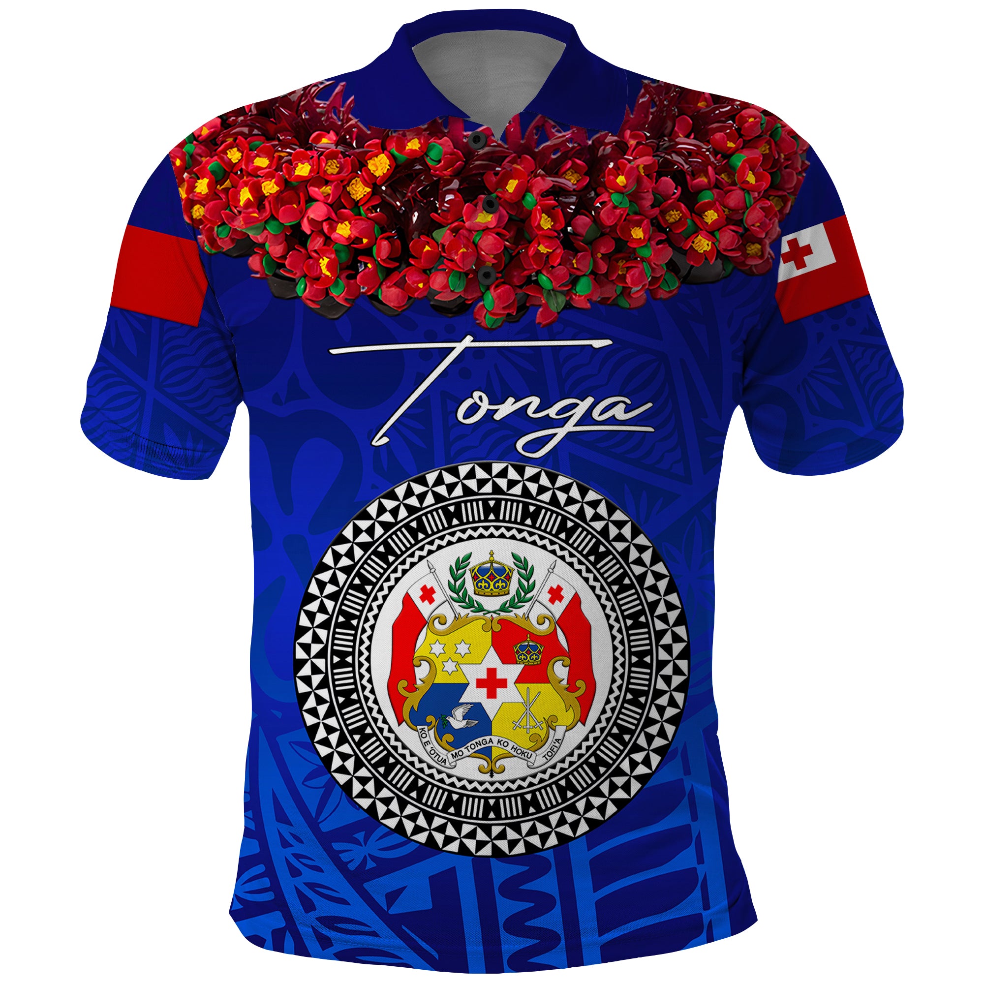 Custom Tonga Emancipation Day Polo Shirt Independence Day Kupesi Kahoa Heilala Flower Blue LT8 Blue - Polynesian Pride