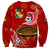 (Custom Personalised) Tonga Kumete Kava Bowl Sila Vibes - Red Sweatshirt LT8 - Polynesian Pride