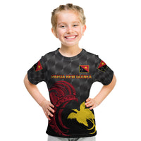 (Custom Personalised) Papua New Guinea Barramundis Cricket Kid T Shirt Birds Of Paradise Paradisaea Raggiana Original - Black LT8 - Polynesian Pride