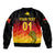 (Custom Personalised) Papua New Guinea Barramundis Cricket Bomber Jacket Birds Of Paradise Paradisaea Raggiana Original - Gradient Flag Vibes LT8 - Polynesian Pride