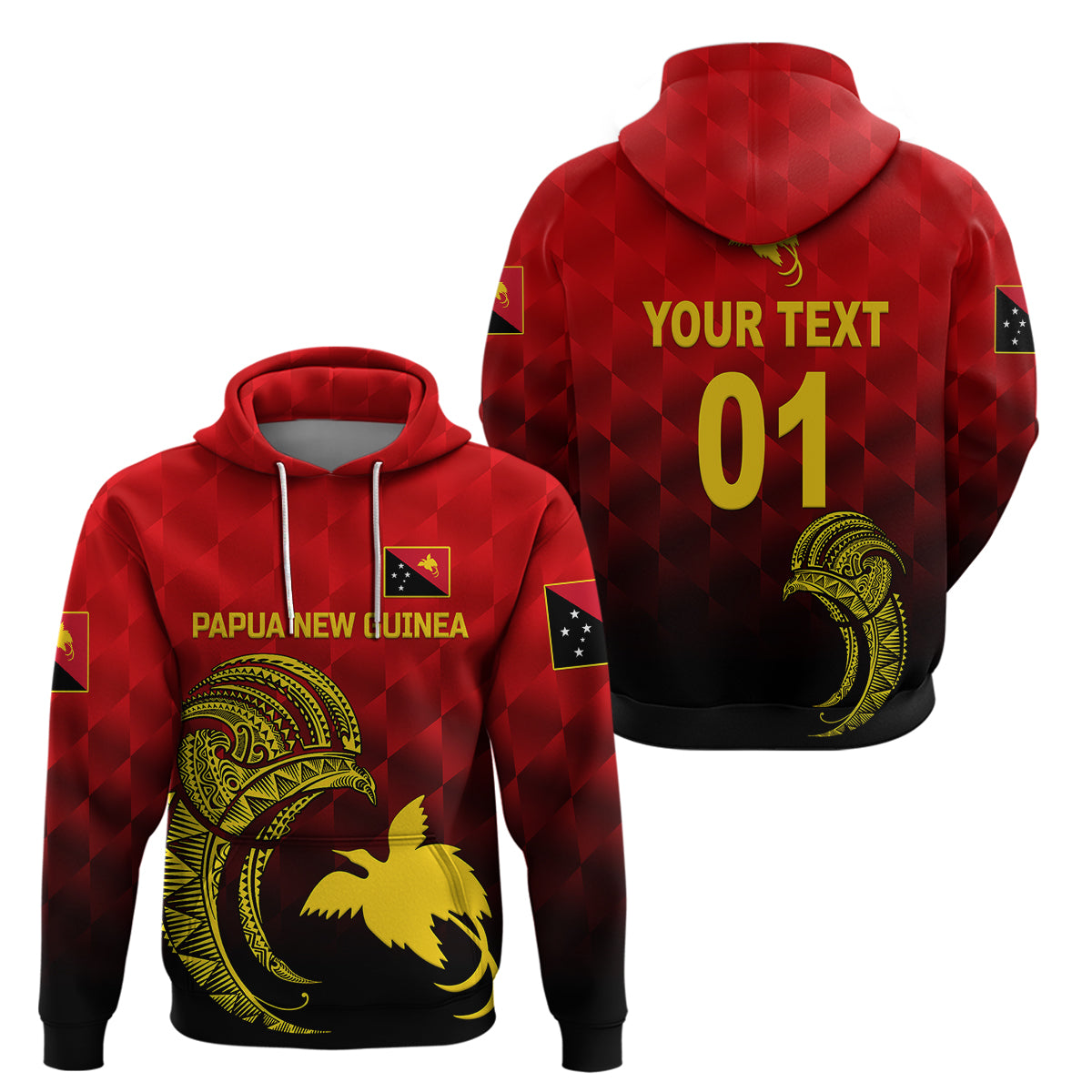 Custom Papua New Guinea Barramundis Cricket Hoodie Birds of Paradise Paradisaea Raggiana Original Red LT8 Pullover Hoodie Red - Polynesian Pride