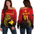 (Custom Personalised) Papua New Guinea Barramundis Cricket Off Shoulder Sweater Birds Of Paradise Paradisaea Raggiana Original - Red LT8 Women Red - Polynesian Pride