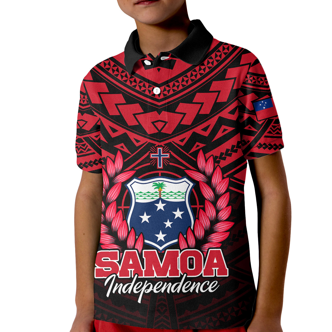 Samoa Independence Day Kid Polo Shirt Ulafa Polynesian Unique Red No1 LT9 Kid Red - Polynesian Pride