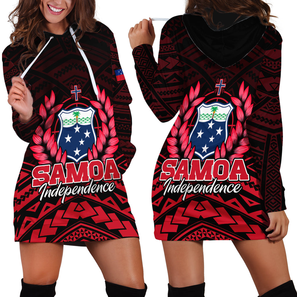 Samoa Independence Day Hoodie Dress Ulafa Polynesian Unique Red No2 LT9 Red - Polynesian Pride