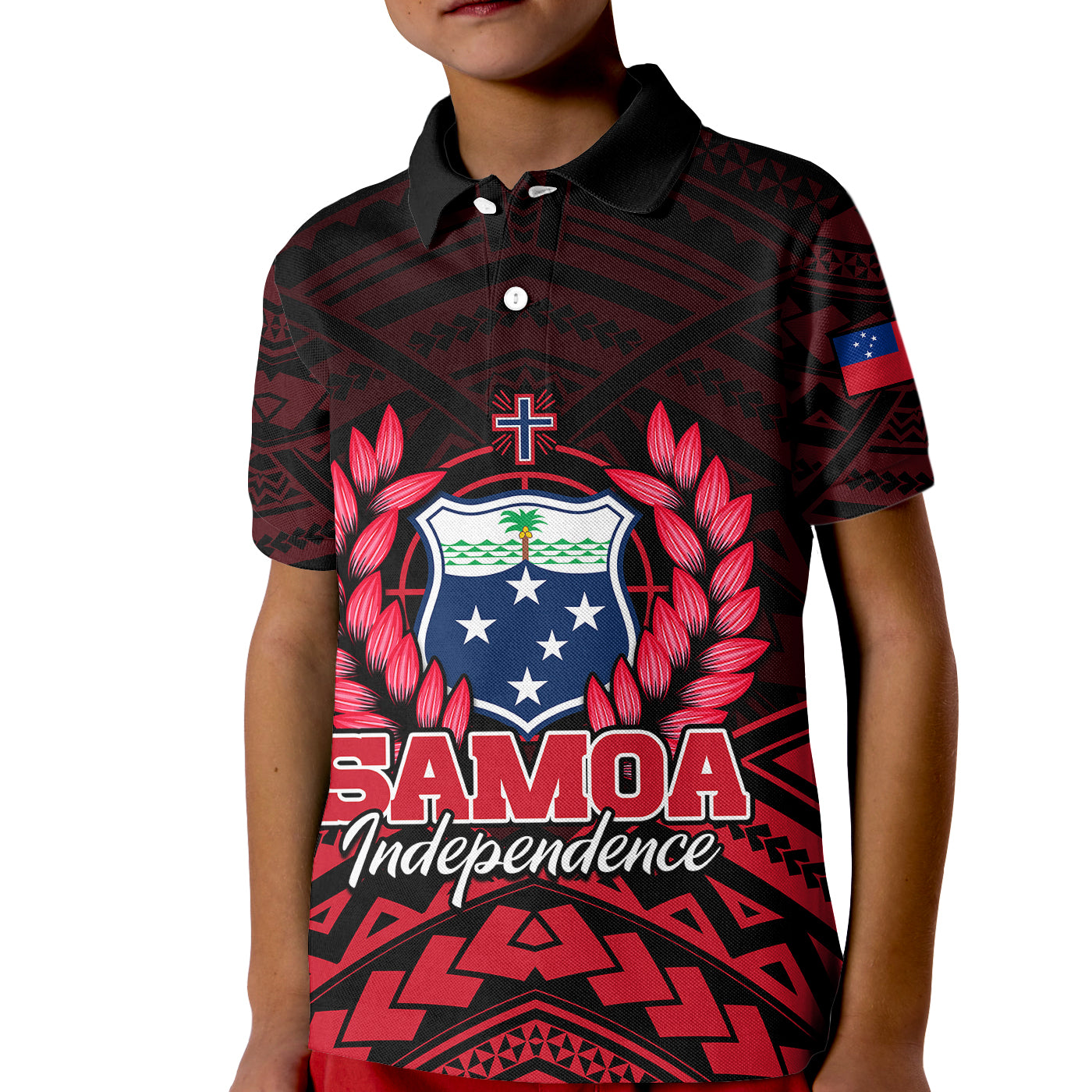 Samoa Independence Day Kid Polo Shirt Ulafa Polynesian Unique Red No2 LT9 Kid Red - Polynesian Pride