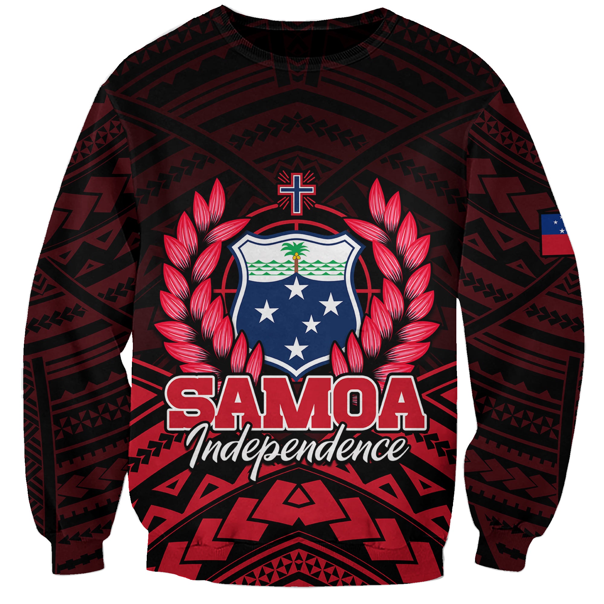 Samoa Independence Day Sweatshirt Ulafa Polynesian Unique Red No2 LT9 Unisex Red - Polynesian Pride