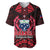 Samoa Independence Day Baseball Jersey Ulafa Polynesian Unique Red No3 LT9 - Polynesian Pride