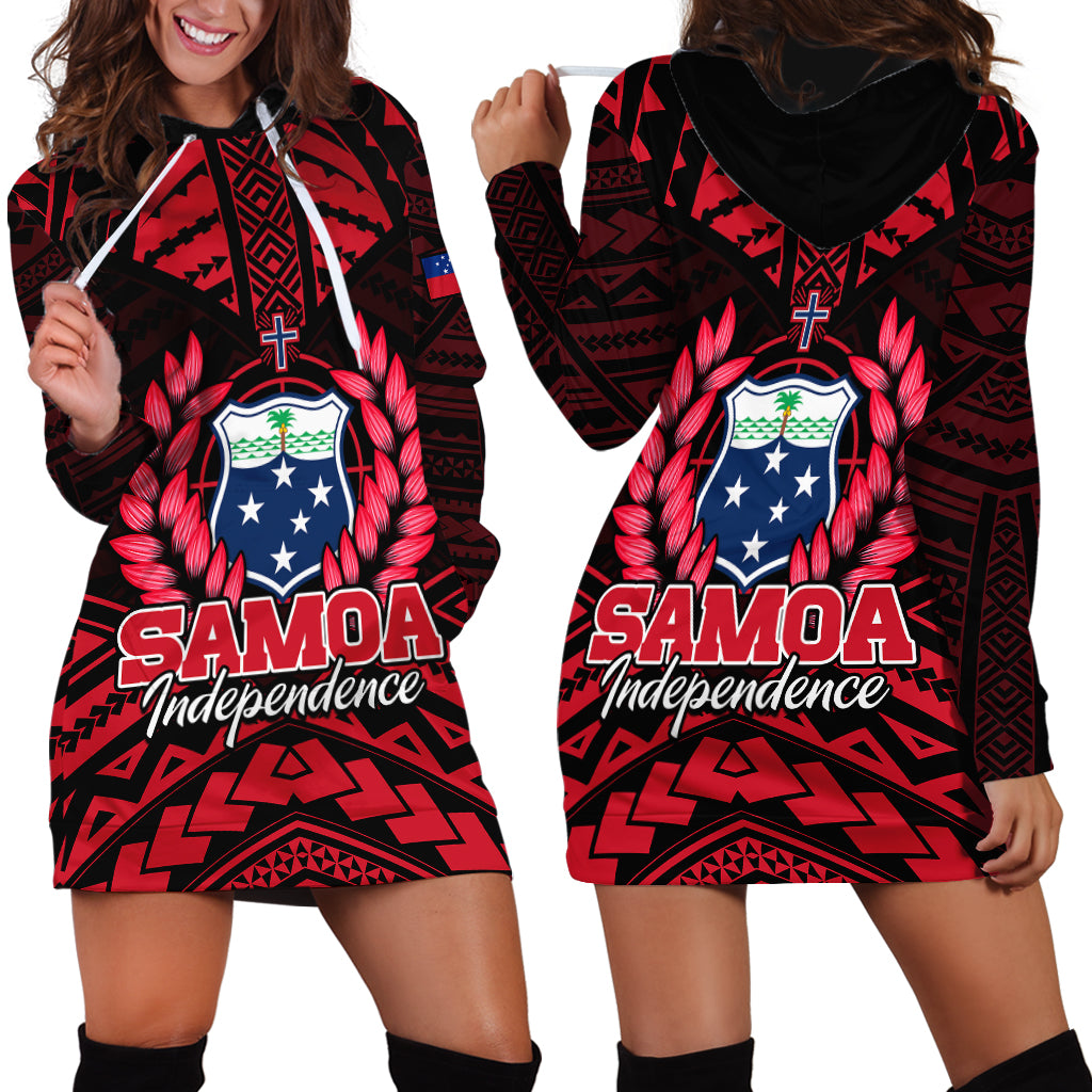 Samoa Independence Day Hoodie Dress Ulafa Polynesian Unique Red No3 LT9 Red - Polynesian Pride