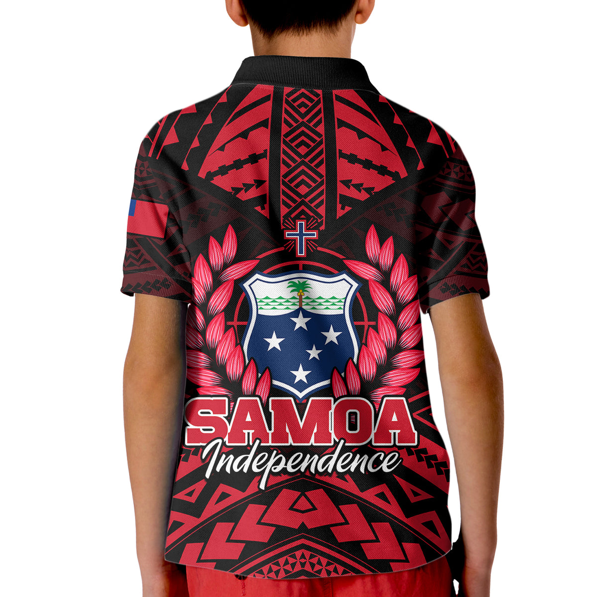 Samoa Independence Day Kid Polo Shirt Ulafa Polynesian Unique Red No3 LT9 - Polynesian Pride