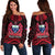 Samoa Independence Day Off Shoulder Sweater Ulafa Polynesian Unique Red No3 LT9 Women Red - Polynesian Pride