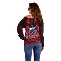 Samoa Independence Day Off Shoulder Sweater Ulafa Polynesian Unique Red No3 LT9 - Polynesian Pride