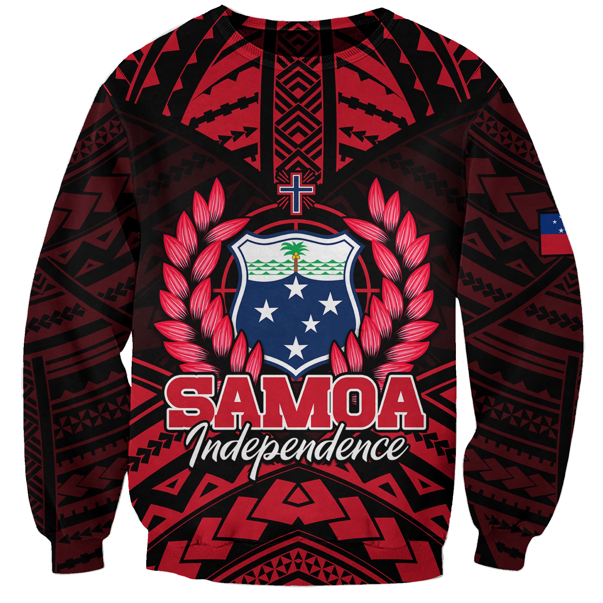 Samoa Independence Day Sweatshirt Ulafa Polynesian Unique Red No3 LT9 Unisex Red - Polynesian Pride