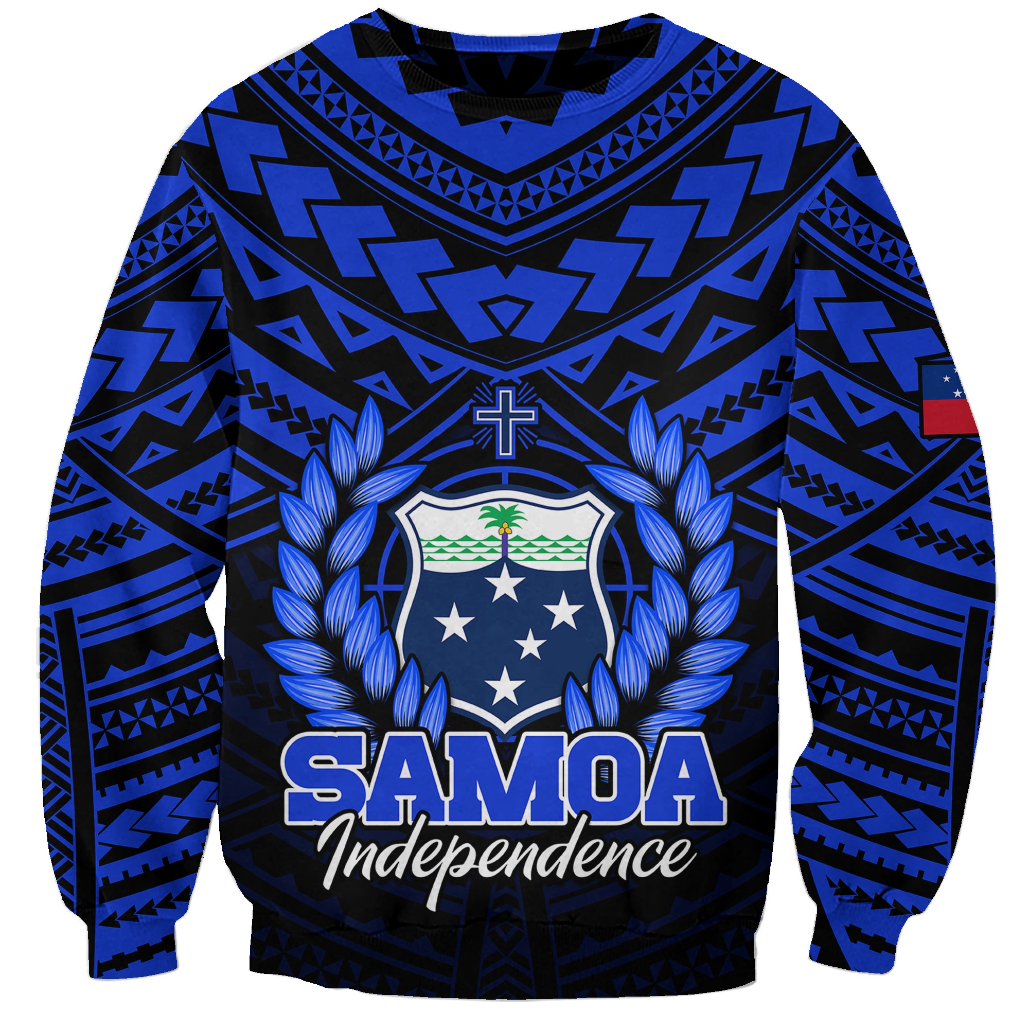 Samoa Independence Day Sweatshirt Ulafa Polynesian Unique Blue No1 LT9 Unisex Blue - Polynesian Pride